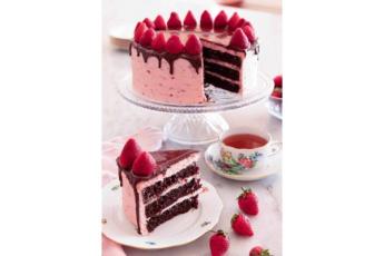 طرز تهیه کیک توت فرنگی شکلاتی