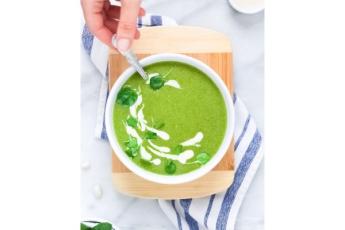 سوپ اسفناج و لوبیا سفید